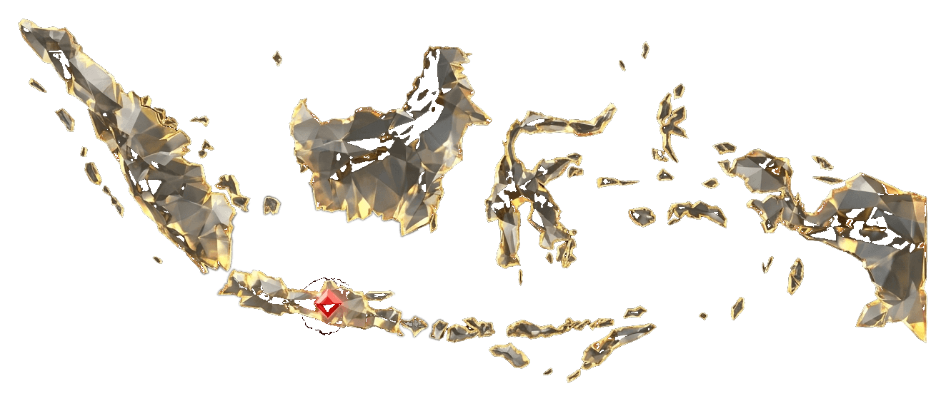 The Indonesian archipelago rendered as prismatic glass shards